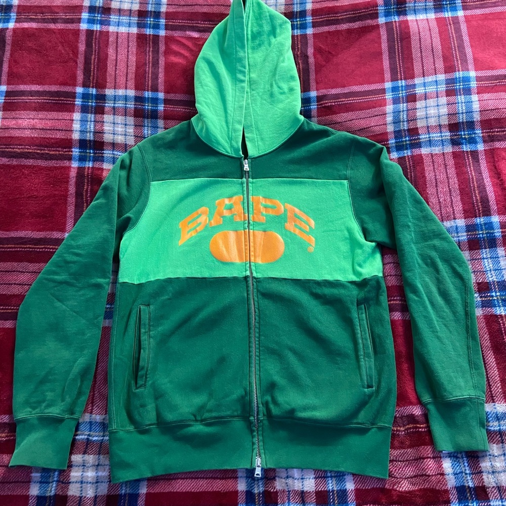 Bape neon spell out hoodie OG size M